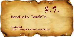 Hendlein Tamás névjegykártya